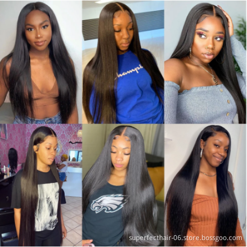 Wholesale Stock Brazilian 100% Virgin Hair 4*4 360 Lace Frontal Wig For Black Women Straight 13*6 5*5 Lace Front Human Hair Wigs